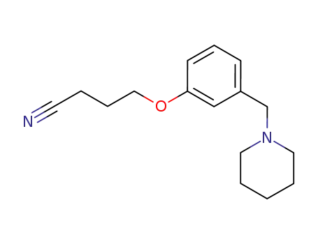 Molecular Structure of 73279-30-8 (Butanenitrile, 4-[3-(1-piperidinylmethyl)phenoxy]-)