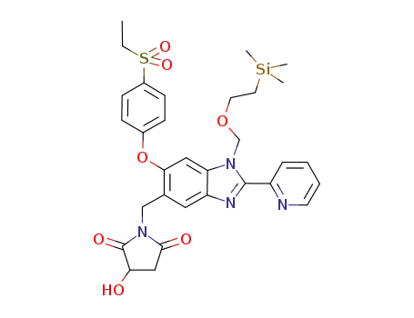 1-[(6-[4-(ethylsulfonyl)phenoxy]-2-(2-pyridinyl)-1-{[2-(trimethylsilyl)ethoxy]methyl}-1H-benzimidazol-5-yl)methyl]-3-hydroxypyrrolidine-2,5-dione