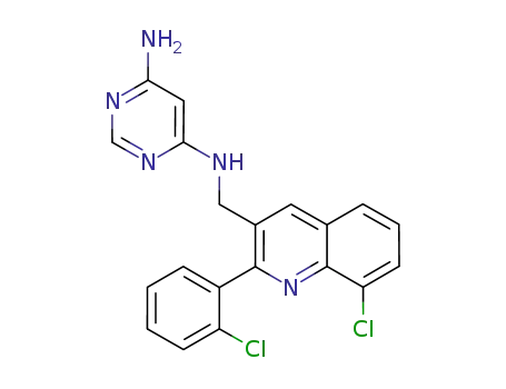 N<sub>4</sub>-((8-chloro-2-(2-chlorophenyl)quinolin-3-yl)-methyl)pyrimidine-4,6-diamine