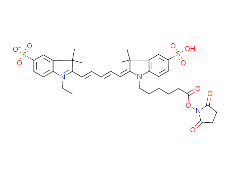 3H-Indolium,2-[5-[1-[6-[(2,5-dioxo-1-pyrrolidinyl)oxy]-6-oxohexyl]-1,3-dihydro-3,3-dimethyl-5-sulfo-2H-indol-2-ylidene]-1,3-pentadien-1-yl]-1-ethyl-3,3-dimethyl-5-sulfo-,inner salt