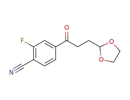 1,4-(3-(1,3-dioxolan-2-yl)propanoyl)-2-fluorobenzonitrile