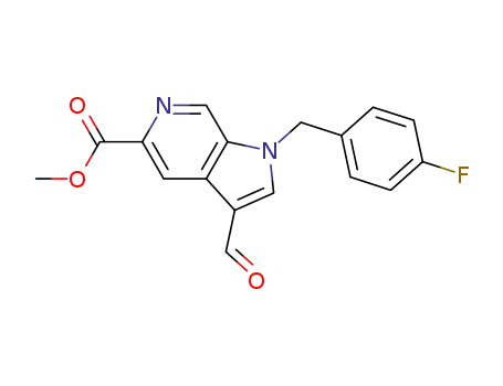 Molecular Structure of 868551-29-5 (1H-Pyrrolo[2,3-c]pyridine-5-carboxylic acid,
1-[(4-fluorophenyl)methyl]-3-formyl-, methyl ester)
