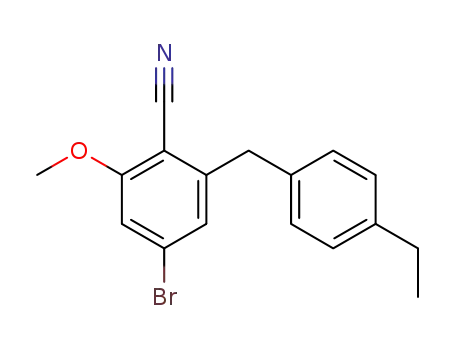 Molecular Structure of 1022983-70-5 (2-(4-ethylbenzyl)-4-bromo-6-methoxybenzonitrile)