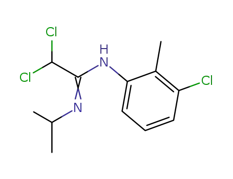 Molecular Structure of 79165-61-0 (N-3-Chloro-2-methylphenyl-N'-isopropyldichloroacetamidine)