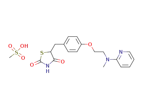 5-[4-[2-(N-methyl-N-(2-pyridyl)amino)ethoxy]benzyl]thiazolidine-2,4-dione methanesulfonate