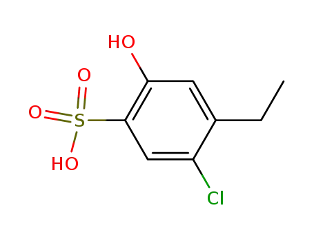 Molecular Structure of 104207-29-6 (5-CHLORO-4-ETHYL-2-HYDROXYBENZENESULFONIC ACID)