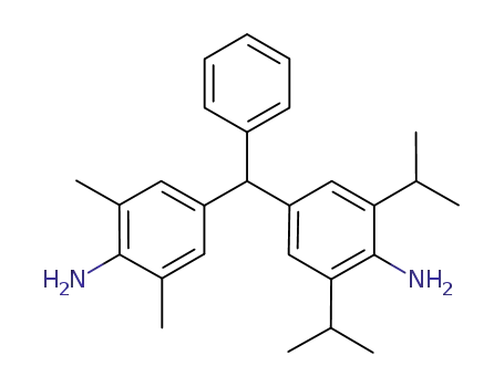 Molecular Structure of 870633-62-8 (Benzenamine,
4-[[4-amino-3,5-bis(1-methylethyl)phenyl]phenylmethyl]-2,6-dimethyl-)