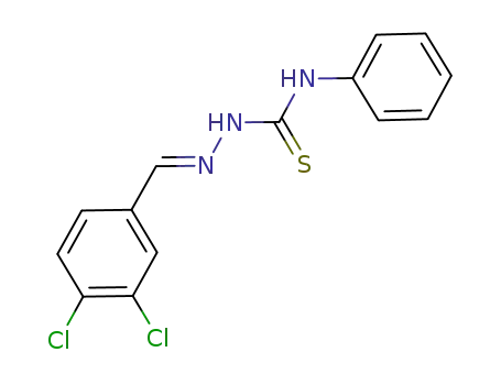 Molecular Structure of 1422955-09-6 ((E)-2-(3,4-dichlorobenzylidene)-N-phenylhydrazinecarbothioamide)