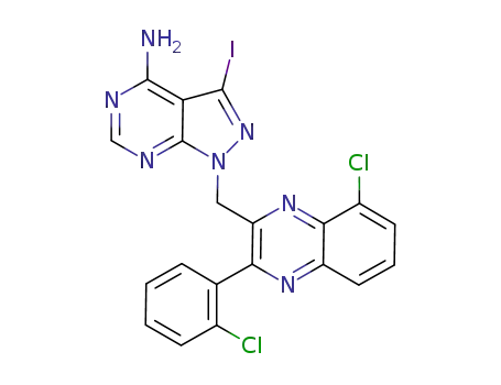 1-((8-chloro-3-(2-chlorophenyl)-quinoxalin-2-yl)methyl)-3-iodo-1H-pyrazolo[3,4-d]pyrimidin-4-amine
