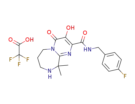 2-{[(4-fluorobenzyl)amino]carbonyl}-3-hydroxy-10,10-dimethyl-4-oxo-4,6,7,8,9,10-hexahydropyrimido[1,2-d][1,4]diazepin-9-ium trifluoroacetate