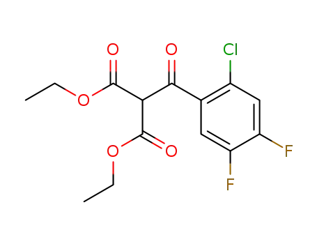 Molecular Structure of 121872-99-9 (Propanedioic acid, (2-chloro-4,5-difluorobenzoyl)-, diethyl ester)