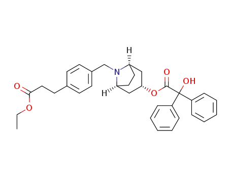 ethyl 3-{4-[((1R,3r,5S)-3-{[hydroxy(diphenyl)acetyl]oxy}-8-azabicyclo[3.2.1]oct-8-yl)methyl]phenyl}propanoate