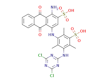 1-Amino-4-[3-[(4,6-dichloro-1,3,5-triazin-2-yl)amino]-2,4,6-trimethyl-5-sulfoanilino]-9,10-dioxoanthracene-2-sulfonic acid