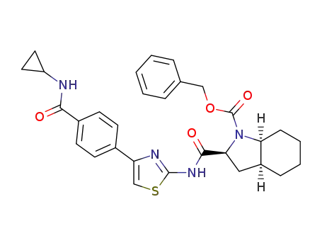 (2S,3aS,7aS)-2-[4-(4-cyclopropylcarbamoyl-phenyl)-thiazol-2-ylcarbamoyl]-octahydro-indole-1-carboxylic acid benzyl ester