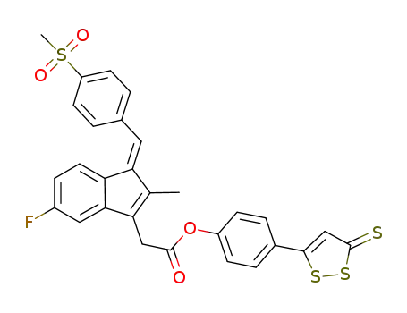 (Z)-5-fluoro-2-methyl-1-[[4-(methylsulfone)phenyl]methylene]-1H-indene-3-acetic acid 4-(thioxo-5H-[1,2]dithiol-3-yl)-phenyl ester