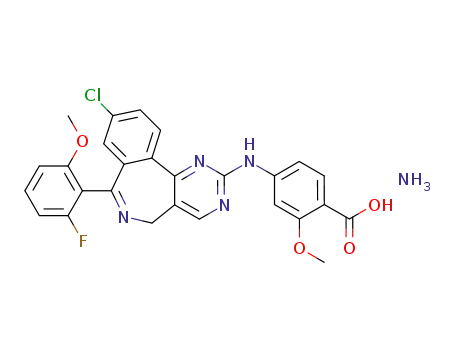 4-{[9-chloro-7-(2-fluoro-6-methoxyphenyl)-5H-pyrimido[5,4-d][2]benzazepin-2-yl]amino}-2-methoxybenzoic acid ammonium salt