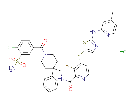 N-((1-(4-chloro-3-sulfamoylbenzoyl)-4-phenylpiperidin-4-yl)methyl)-3-fluoro-4-(2-(4-methylpyridin-2-ylamino)thiazol-5-ylthio)picolinamide hydrochloride