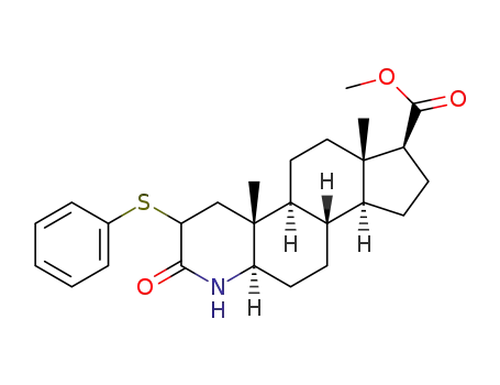 Molecular Structure of 141057-70-7 (Methyl 2-phenylsulphenyl-3-oxo-4-aza-5α-androstan-17β-carboxylate)