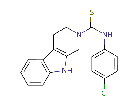 Molecular Structure of 915104-41-5 (N-(4-chlorophenyl)-1,3,4,9-tetrahydro-2H-β-carboline-2-carbothioamide)