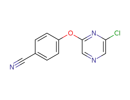 Molecular Structure of 77782-67-3 (2-CHLORO-6-(4-CYANOPHENOXY) PYRAZINE)