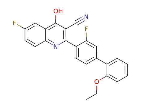 Molecular Structure of 881313-55-9 (2-(2'-ethoxy-3-fluorobiphenyl-4-yl)-6-fluoro-4-hydroxyquinoline-3-carbonitrile)