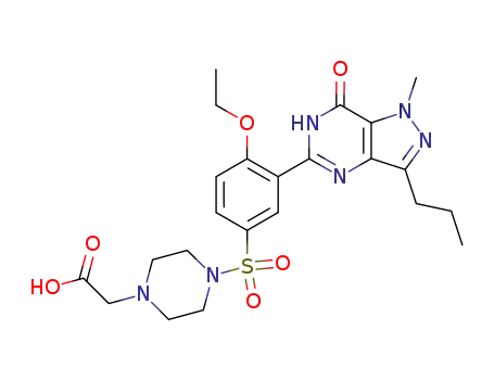 5-(2-ethoxy-5-(4-(hydroxycarbonylmethyl)piperazinylsulfonyl)phenyl)-1-methyl-3-n-propyl-1,6-dihydro-7H-pyrazolo[4,3-d]pyrimidin-7-one