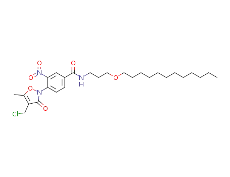 Molecular Structure of 118938-06-0 (4-chloromethyl-5-methyl-2-{4-(3-dodecyloxypropyl)carbamoyl-2-nitrophenyl}-4-isoxazolin-3-one)
