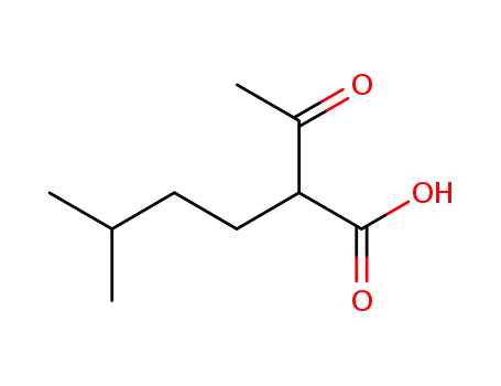 Molecular Structure of 4383-84-0 (Hexanoic acid,2-acetyl-5-methyl-)