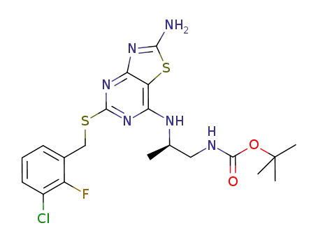[(2R)-2-[[2-amino-5-[[(3-chloro-2-fluorophenyl)methyl]thio]thiazolo[4,5-d]pyrimidin-7-yl]amino]propyl]carbamic acid 1,1-dimethylethyl ester