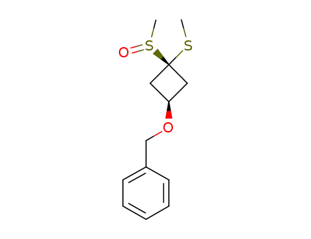 Benzene, [[[3-(methylsulfinyl)-3-(methylthio)cyclobutyl]oxy]methyl]-, cis-