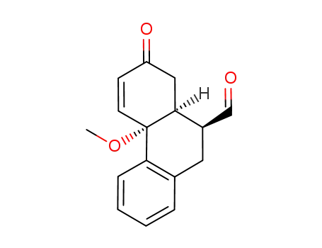 Molecular Structure of 1005008-04-7 ((4bR,8aS,9S)-4b-methoxy-7-oxo-4b,7,8,8a,9,10-hexahydrophenanthrene-9-carbaldehyde)