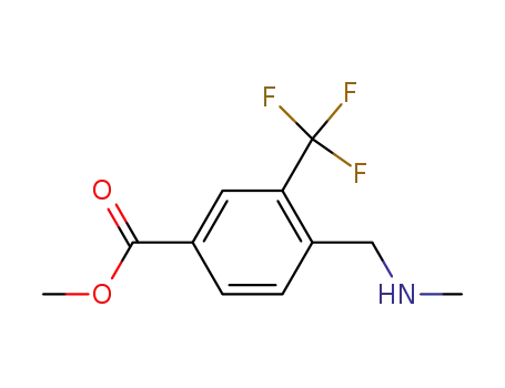 Molecular Structure of 1056638-79-9 (methyl 4-((methylamino)methyl)-3-(trifluoromethyl)benzoate)