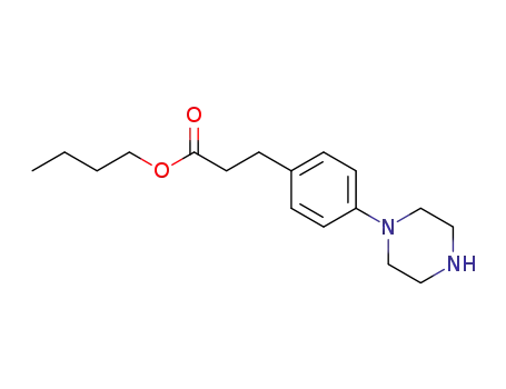 Molecular Structure of 86622-82-4 (n-butyl 3-[4-(piperazin-1-yl)-phenyl]-propionate)