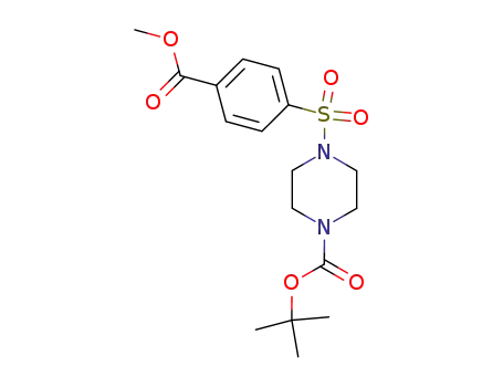 Molecular Structure of 138384-97-1 (METHYL 4-((4-(TERT-BUTOXYCARBONYL)PIPERAZINYL)SULFONYL)BENZOATE)