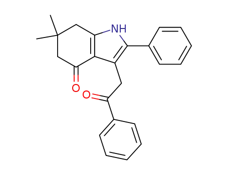 Molecular Structure of 54398-77-5 (4H-Indol-4-one,
1,5,6,7-tetrahydro-6,6-dimethyl-3-(2-oxo-2-phenylethyl)-2-phenyl-)