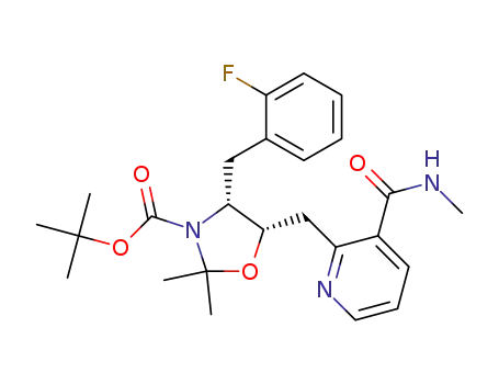 3-Oxazolidinecarboxylic acid,
4-[(2-fluorophenyl)methyl]-2,2-dimethyl-5-[[3-[(methylamino)carbonyl]-2-
pyridinyl]methyl]-, 1,1-dimethylethyl ester, (4R,5S)-
