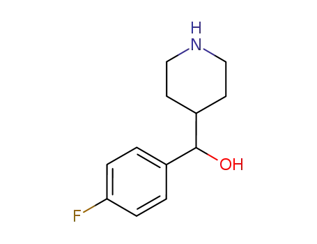 Molecular Structure of 54924-33-3 ((4-FLUORO-PHENYL)-PIPERIDIN-4-YL-METHANOL)