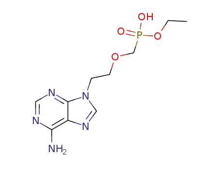 Molecular Structure of 116384-54-4 (Phosphonic acid, [[2-(6-amino-9H-purin-9-yl)ethoxy]methyl]-, monoethyl
ester)