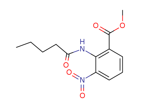 Molecular Structure of 136285-36-4 (Benzoic acid, 3-nitro-2-[(1-oxopentyl)amino]-, methyl ester)