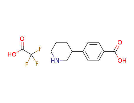 Molecular Structure of 934162-56-8 (2,2,2-Trifluoroacetic acid compound with 4-(piperidin-3-yl)benzoic acid (1:1))