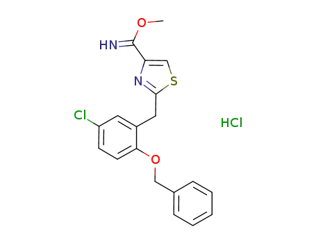 methyl 2-({5-chloro-2-[(phenylmethyl)oxy]phenyl}methyl)-1,3-thiazole-4-carboximidoate hydrochloride