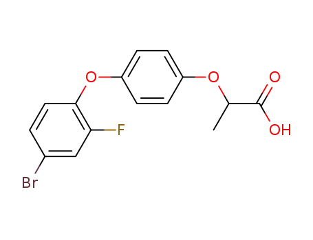 Molecular Structure of 108614-71-7 (2-[4-(4-bromo-2-fluorophenoxy)phenoxy]propanoic acid)