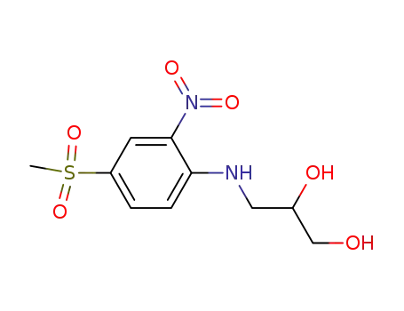 Molecular Structure of 120381-40-0 (4-(β,γ-dihydroxypropylamino-3-nitro)phenyl methyl sulfone)