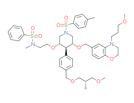 N-{2-[(3S,4R,5R)-4-[4-((S)-3-methoxy-2-methylpropoxymethyl)phenyl]-5-[4-(3-methoxypropyl)-3,4-dihydro-2H-benzo[1,4]oxazin-6-ylmethoxy]-1-(toluene-4-sulphonyl)-piperidin-3-yloxy]ethyl}-N-methylbenzenesulphonamide