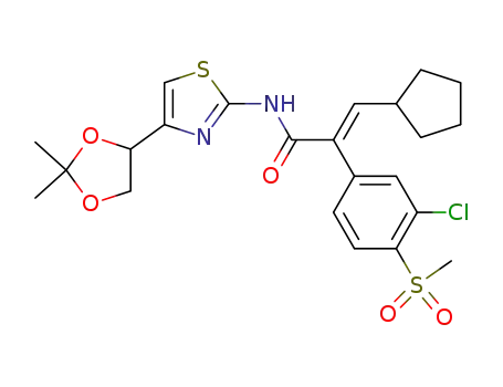 (2E)-2-[3-chloro-4-(methylsulfonyl)phenyl]-3-cyclopentyl-N-[4-(2,2-dimethyl-1,3-dioxolan-4-yl)-1,3-thiazol-2-yl]acrylamide