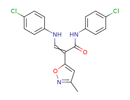 (Z)-3-(4-chloroanilino)-N-(4-chlorophenyl)-2-(3-methyl-1,2-oxazol-5-yl)prop-2-enamide
