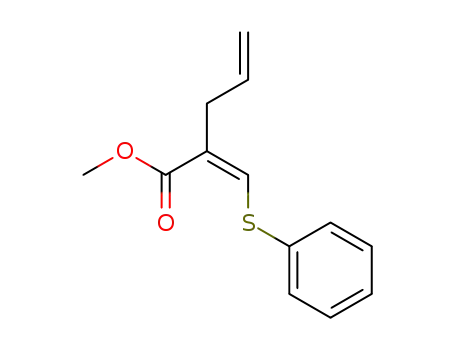 Molecular Structure of 82937-13-1 (4-Pentenoic acid, 2-[(phenylthio)methylene]-, methyl ester, (Z)-)