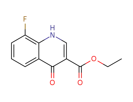 Molecular Structure of 71083-06-2 (ETHYL 1,4-DIHYDRO-8-FLUORO-4-OXOQUINOLINE-3-CARBOXYLATE)
