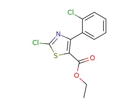 Molecular Structure of 74476-58-7 (2-CHLORO-4-(2-CHLOROPHENYL)-5-THIAZOLECARBOXYLIC ACID ETHYL ESTER)