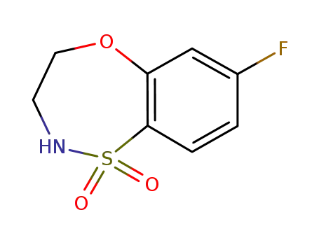 Molecular Structure of 915771-61-8 (2H-5,1,2-Benzoxathiazepine, 7-fluoro-3,4-dihydro-, 1,1-dioxide)